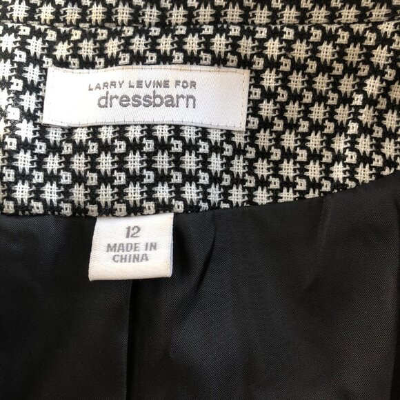 Vintage Larry Levine Black White Suit Jacket Size 12 - Picture 6 of 8